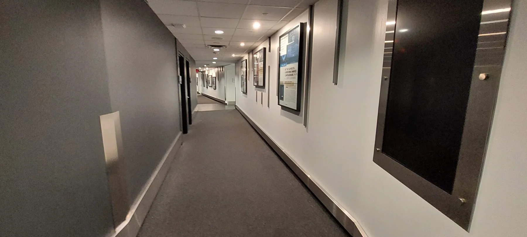 Arena corridor before renovation in September 2022