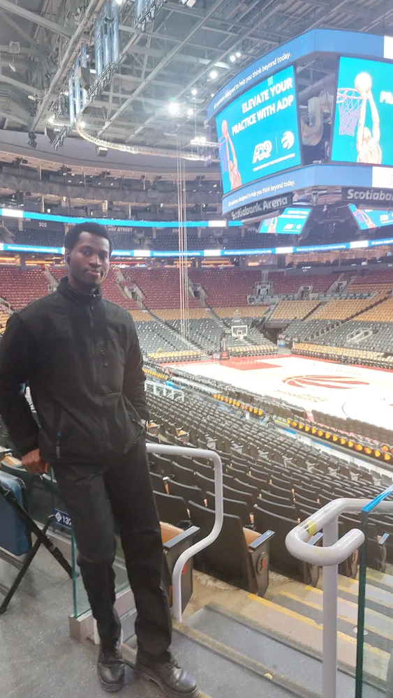 John during an arena site visit