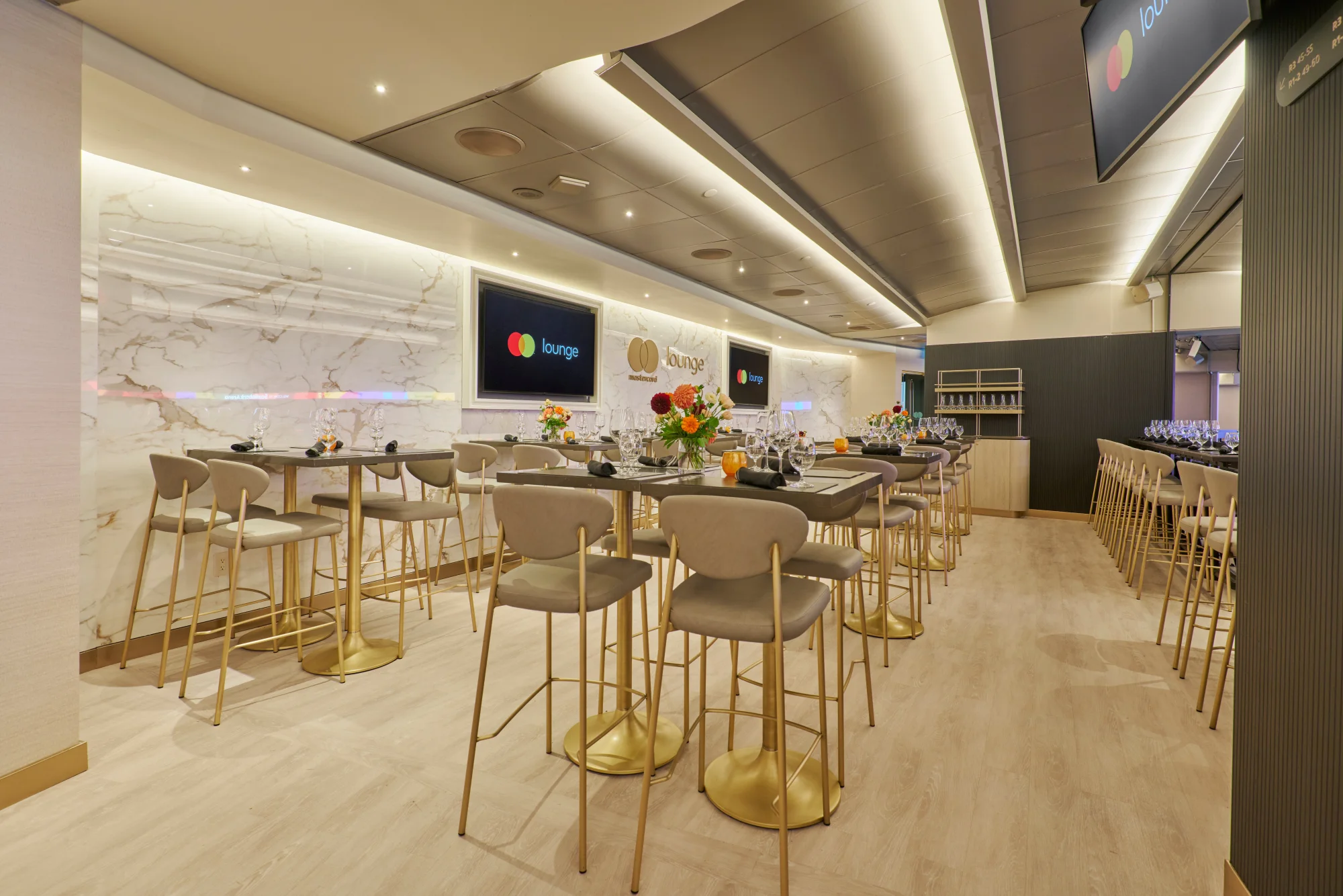 Mastercard Lounge dining room at Scotiabank Arena